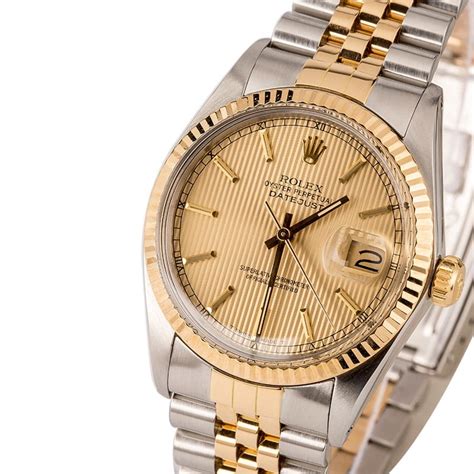 rolex champagne stick dial 16013|Rolex Datejust Champagne Tapestry dial for model 16013.